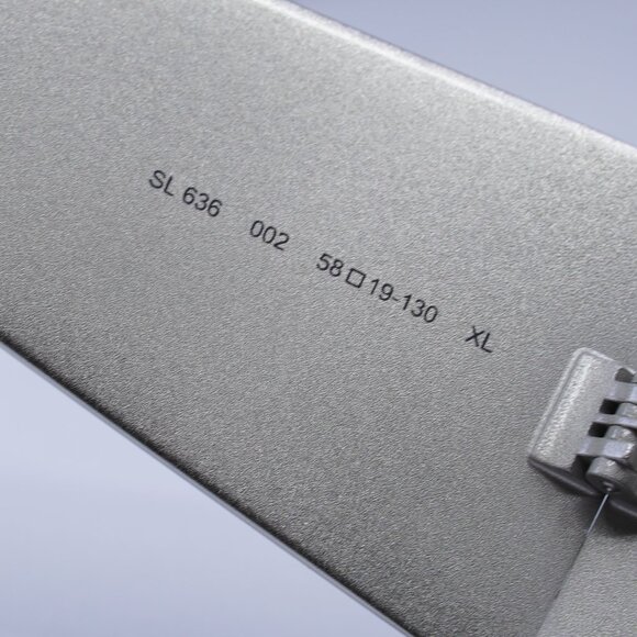 Saint Laurent SL636 002 Square Sunglasses - Silver/Grey Silver Mirror - Picture 9 of 11